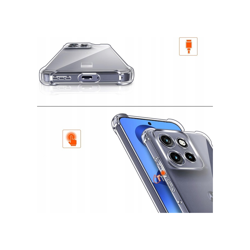 Чохол до мобільного телефона BeCover Anti-Shock Motorola Edge 50 Neo Clear (713150) - зображення 3