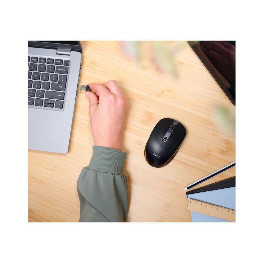 Мишка Trust Ozza compact Bluetooth/Wireless/USB-A Black (24819) - зображення 4