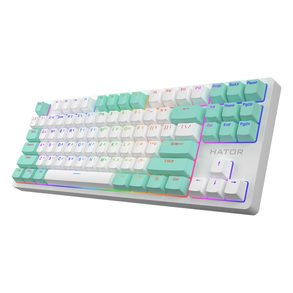 Клавіатура Hator Rockfall 2 Mecha Signature Edition USB White/White/Mint (HTK-521-WWM) - зображення 2