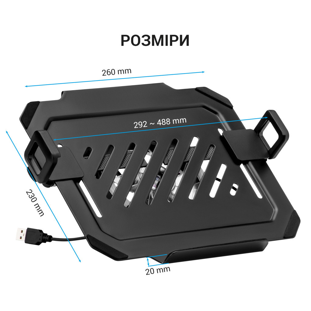 Підставка до ноутбука OfficePro для кронштейнів VESA 75x75,100x100 +RGB (LH474B) - зображення 5
