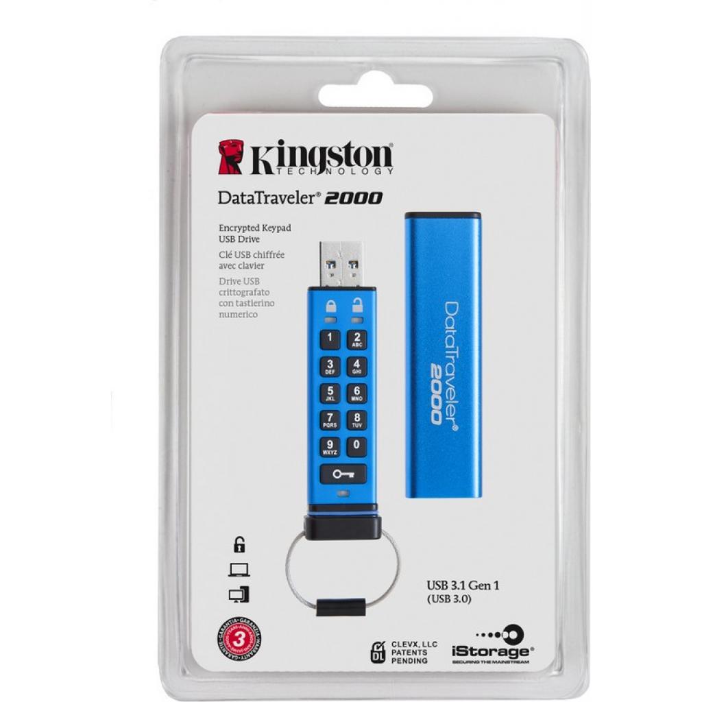 USB флеш накопичувач Kingston 32GB DT 2000 Metal Security USB 3.0 (DT2000/32GB) - зображення 4