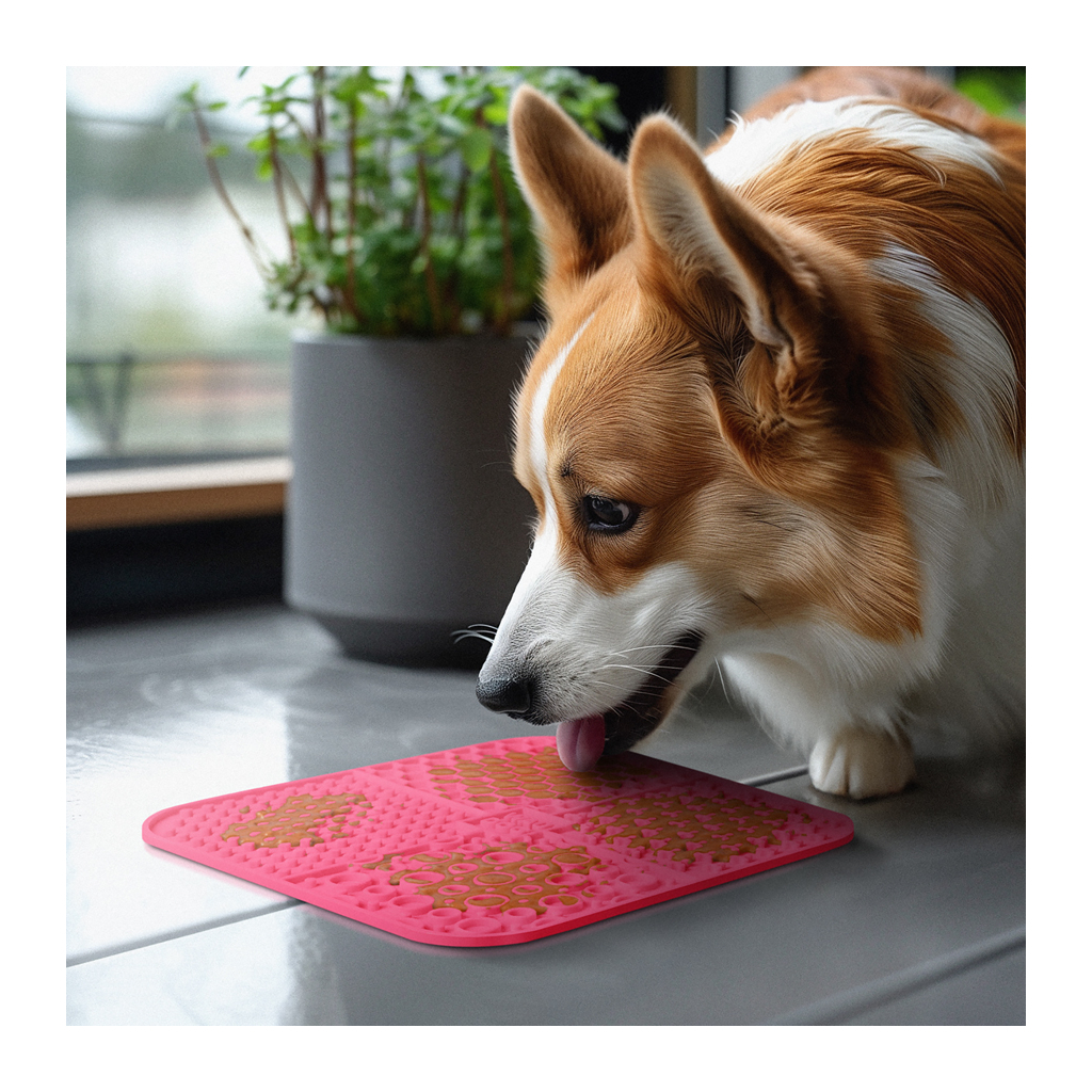 Універсальний посуд для тварин WAUDOG Silicone Килимок для злизування 19х19х1 см рожевий (23527) - изображение 6