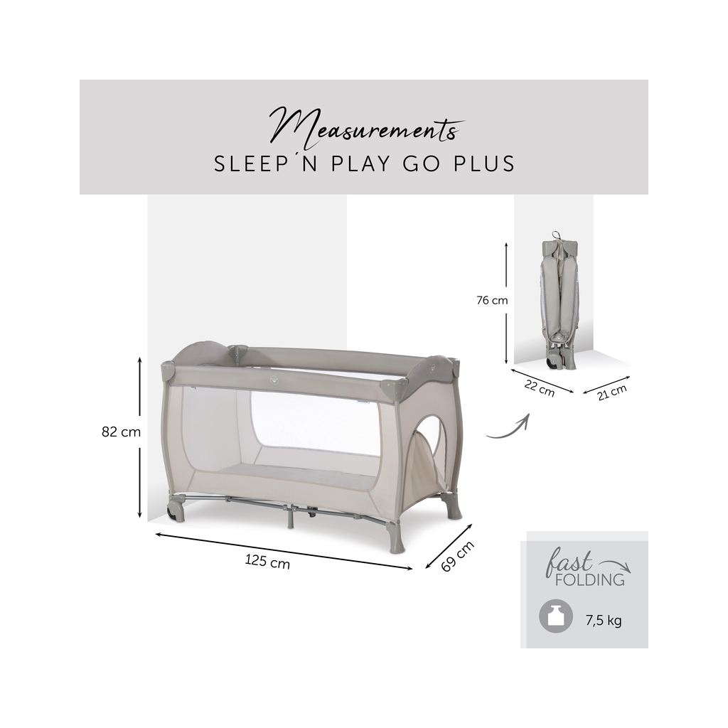 Дитячий манеж Hauck Sleep N Play Go Plus (Beige) (60082-5) - зображення 10