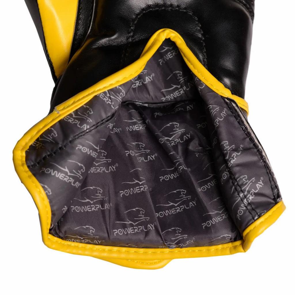 Боксерські рукавички PowerPlay 3018 14oz Black/Yellow (PP_3018_14oz_Black/Yellow) - зображення 5