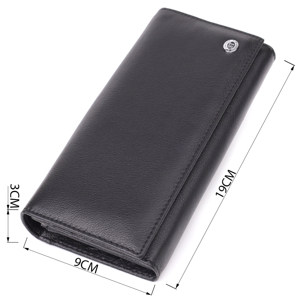 Гаманець ST Leather З натуральної шкіри Чорний (23088) - зображення 3