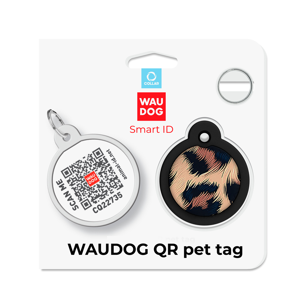 Адресник для тварин WAUDOG Smart ID з QR паспортом "Леопард", коло 30 мм (230-4066) - изображение 5