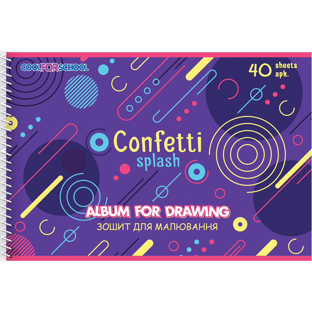 Альбом для малювання Cool For School на пружині Romantic Moments, 40 аркушів (CF60904-05) - зображення 1