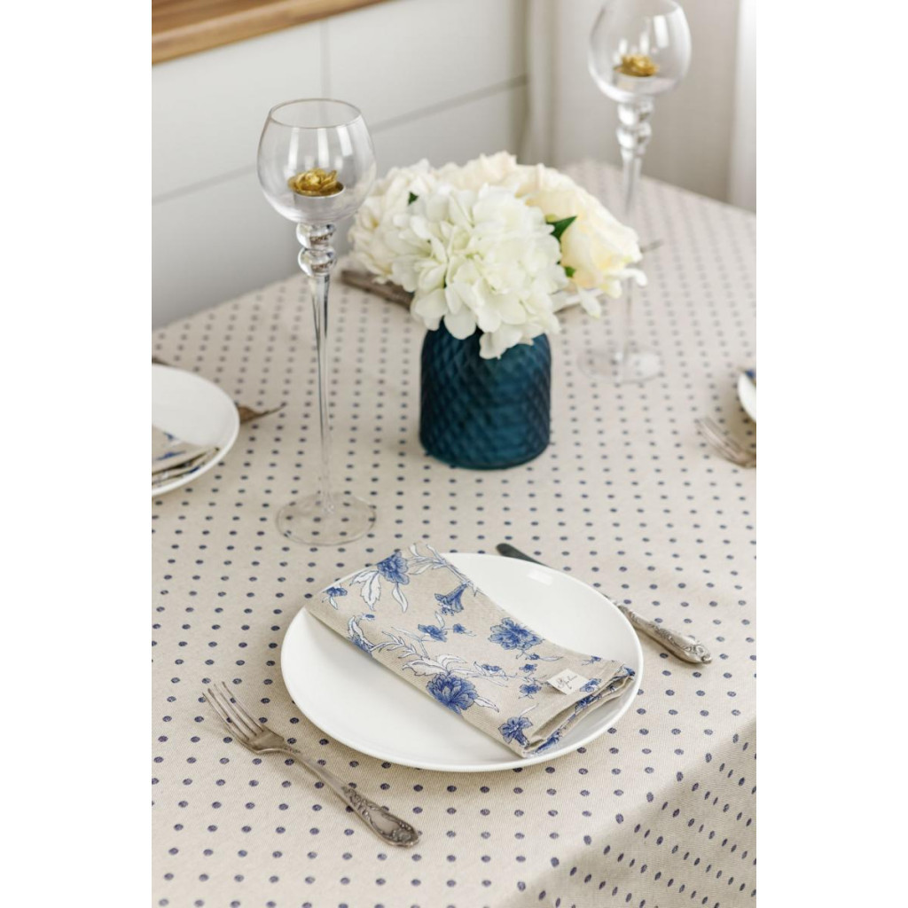 Скатертина Прованс Горох сині Господиня 180х136 см (4823093451056) - зображення 4