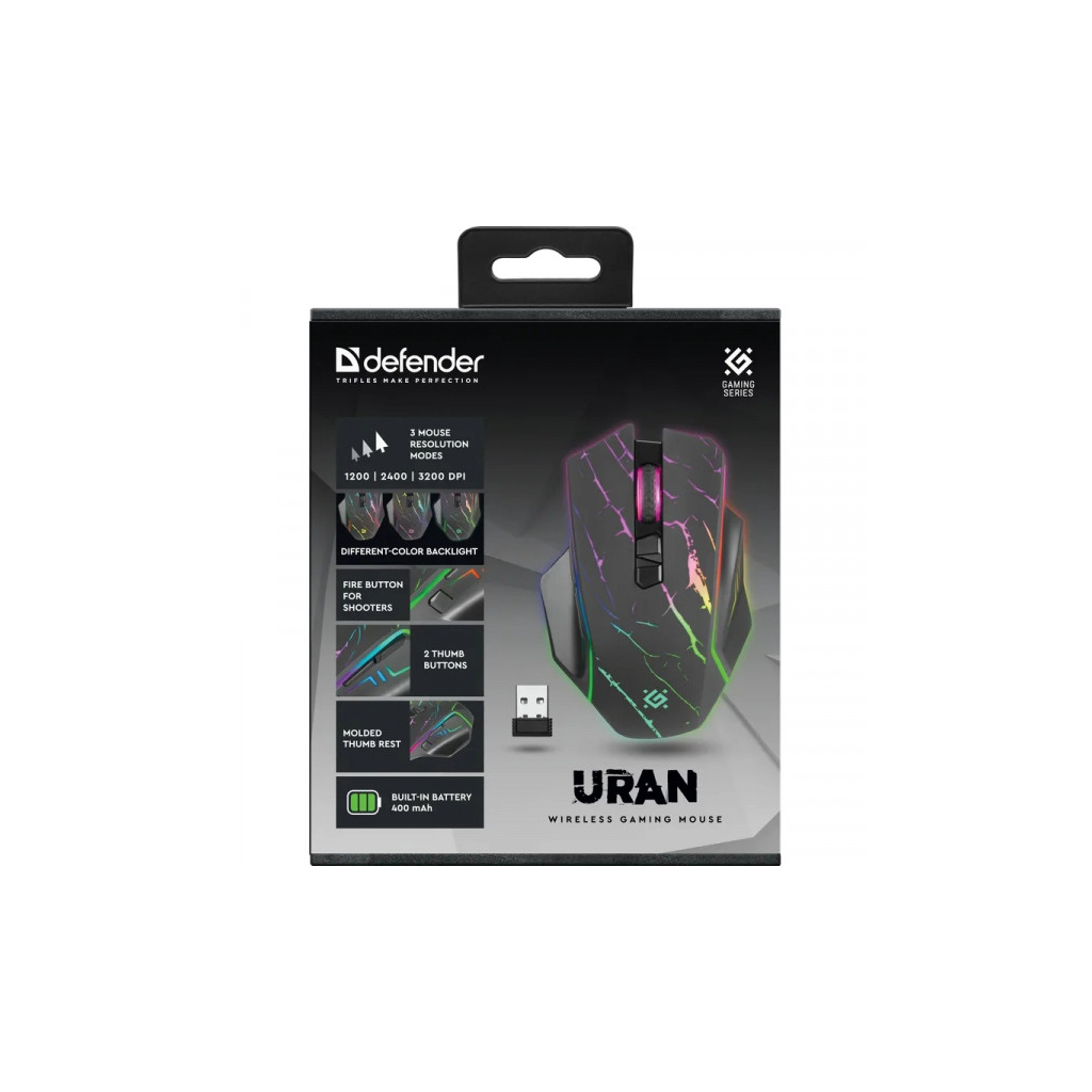 Мишка Defender Uran GM503 Wireless Black (52503) - зображення 6