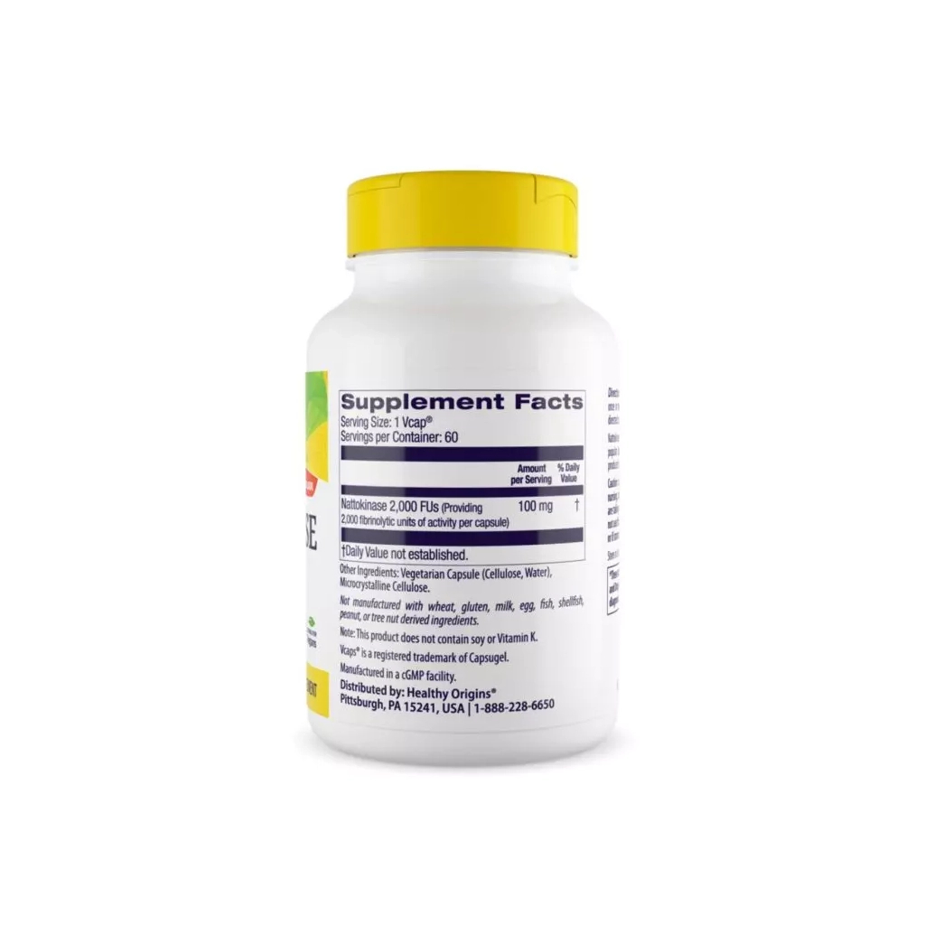 Пробіотики Healthy Origins Наттокіназа 100мг, 60 гелевих капсул (HO25157) - изображение 2