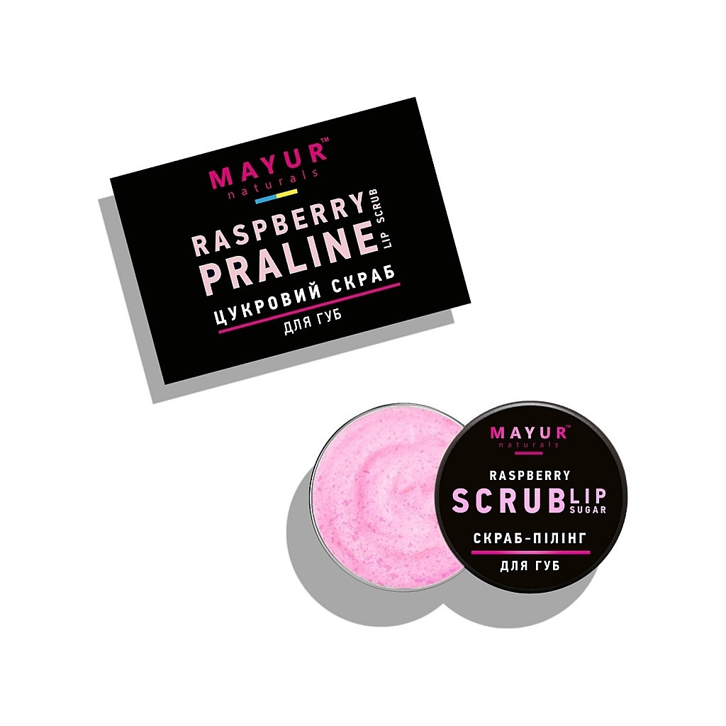 Скраб для губ Mayur Raspberry Lip Sugar Scrub Малинове праліне 15 г (4820230953237) - изображение 2