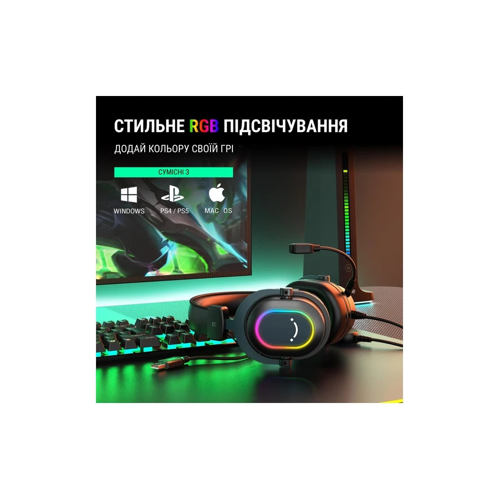 Навушники Fifine H6 RGB 7.1 Black - зображення 11
