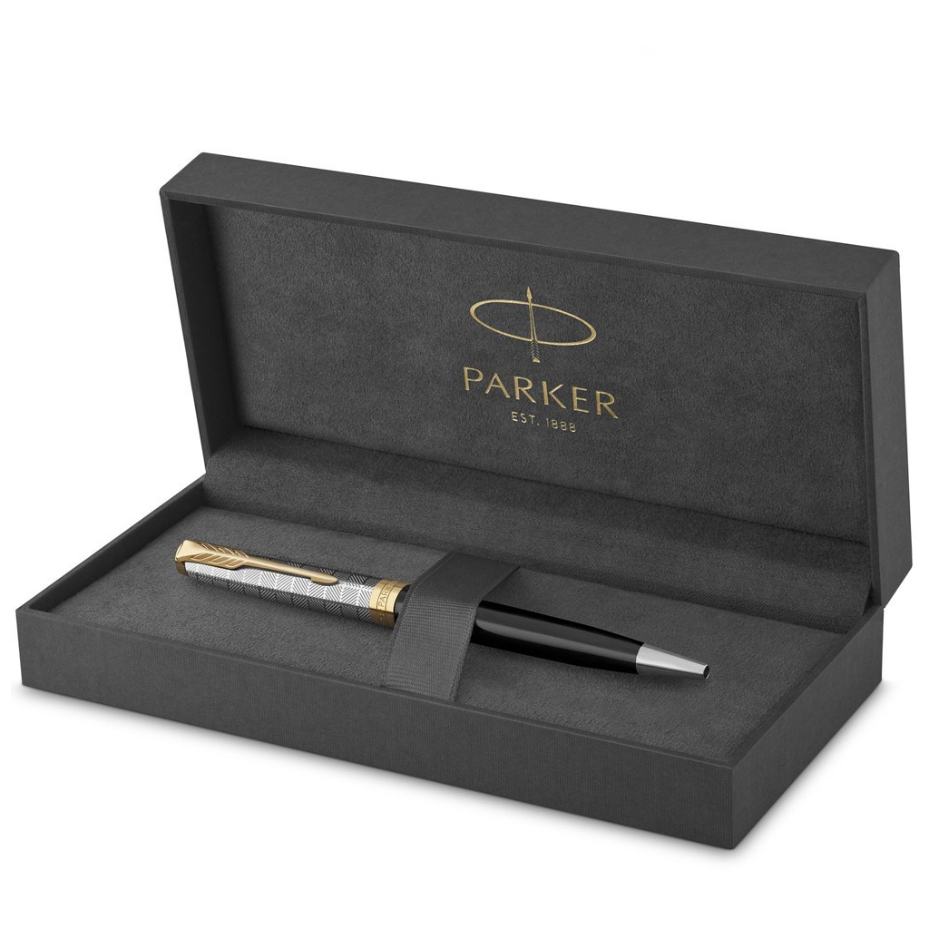 Ручка кулькова Parker SONNET 17 Metal & Black Lacquer GT BP (68 132) - изображение 6
