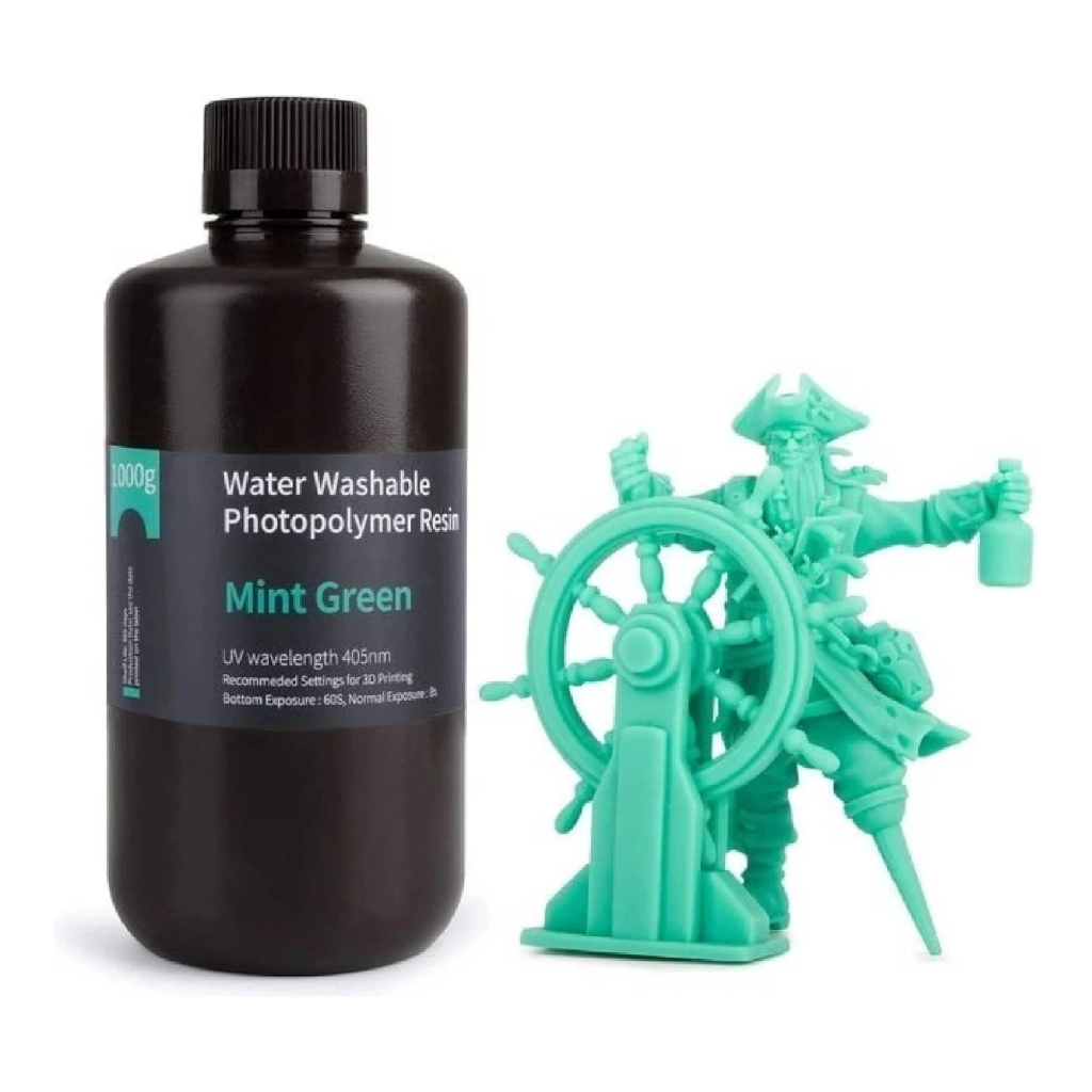 Фотополімерна смола ELEGOO Resin, Water Washable, 1кг, green mint (50.103.0020) - зображення 1