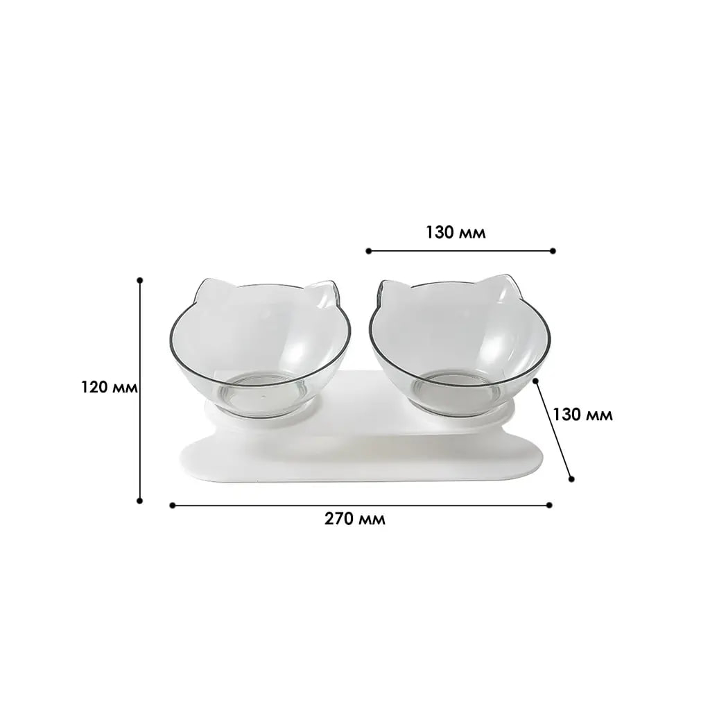 Посуд для котів Me&Pet Миски з підставкою прозорі (NMP060) - изображение 7