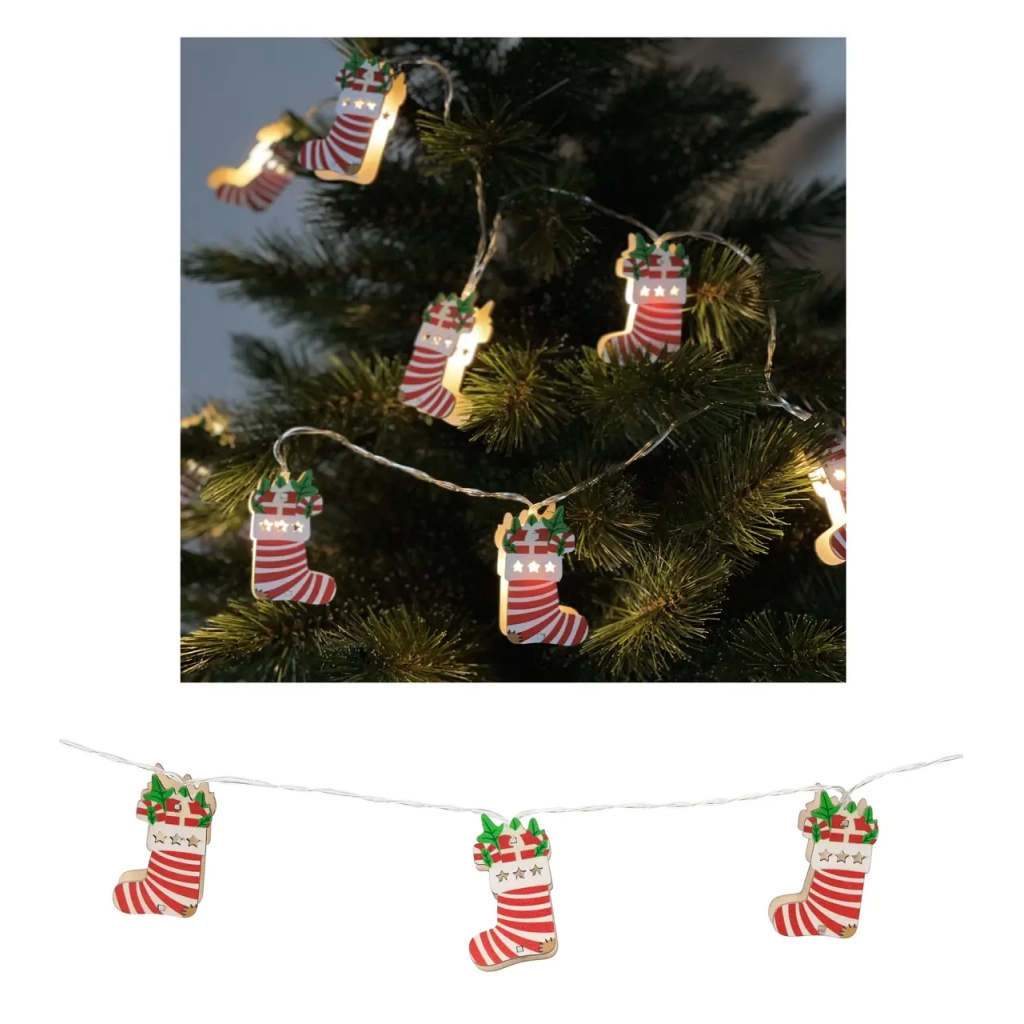 Гірлянда Chomik Шкарпетка новорічна 1.65 м 10 LED Теплий білий (5900779854093) - зображення 2