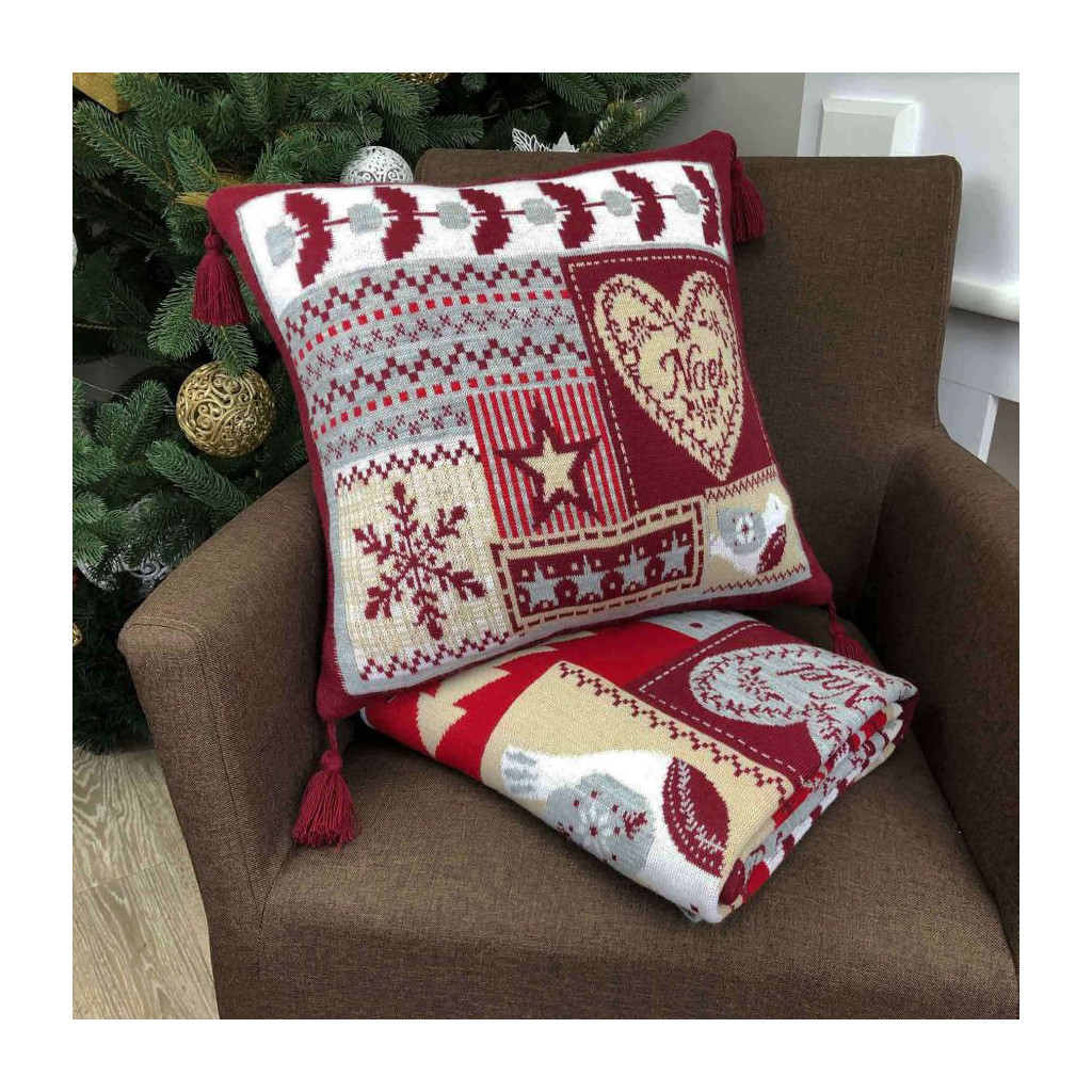 Наволочка Прованс в'язана Подарунки 45х45 см Червона (23101) - зображення 3