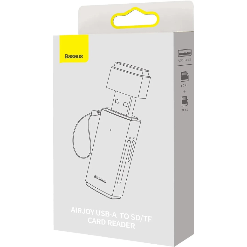 Зчитувач флеш-карт Baseus USB to SD/TF gray (WKQX060013) - зображення 7