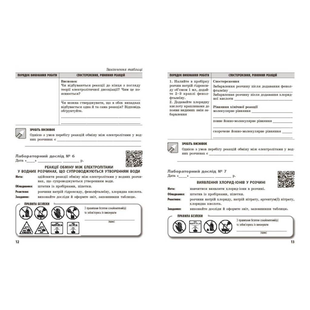 Робочий зошит Хімія.9 клас. Для лабораторних дослідів і практичних робіт - О.В. Григорович, І.І. Черевань Ранок (9786170935946) - зображення 8