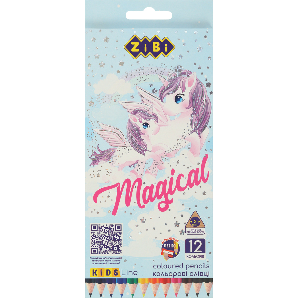 Олівці кольорові ZiBi Kids line-2 Магія 12 кольорів (ZB.2448) - зображення 1