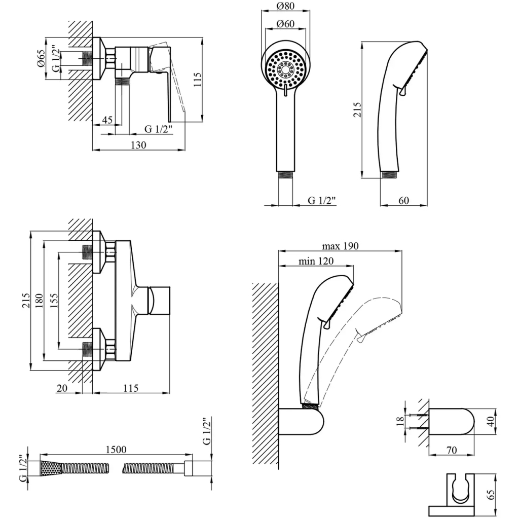 Душовий гарнітур Kroner Eifel-C050 (CV023610) - picture 7