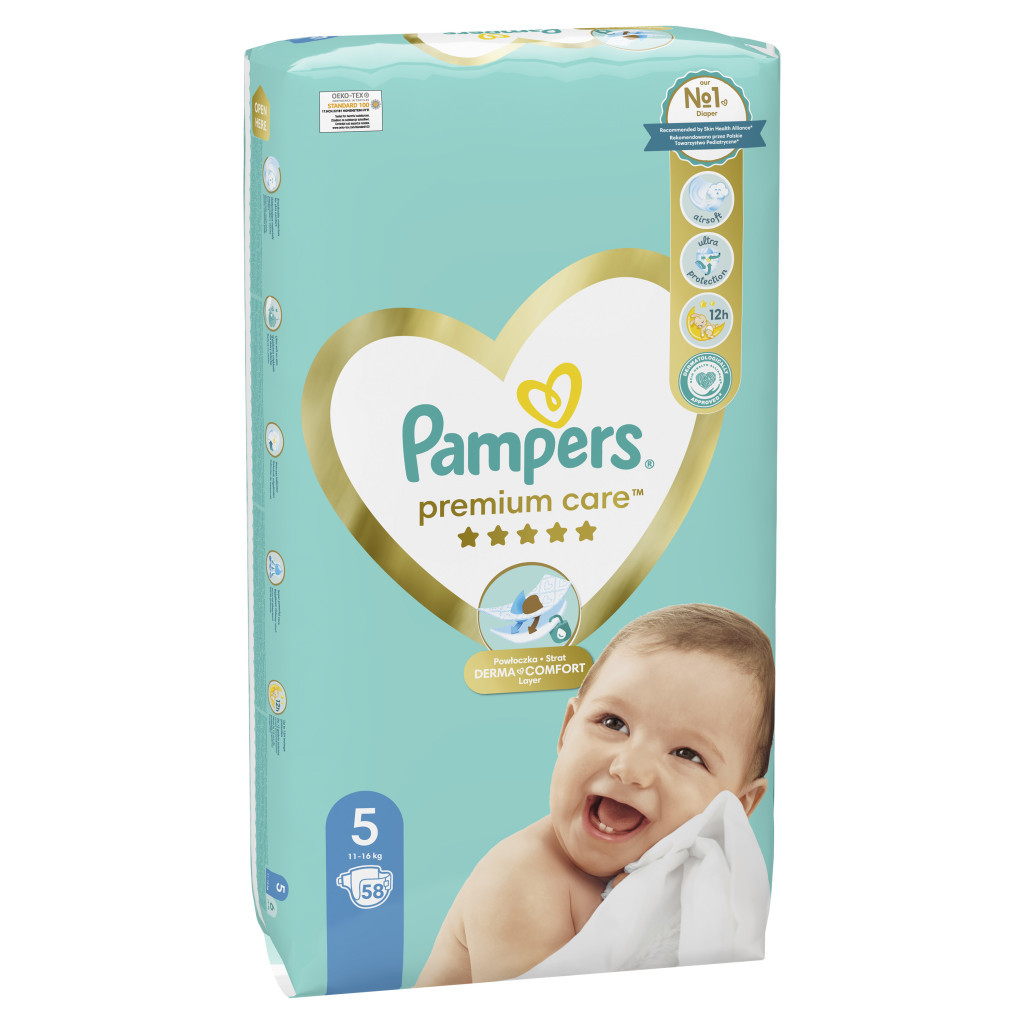 Підгузки Pampers Premium Care Junior Розмір 5 (11-16 кг) 58 шт (8001841104997) - зображення 3