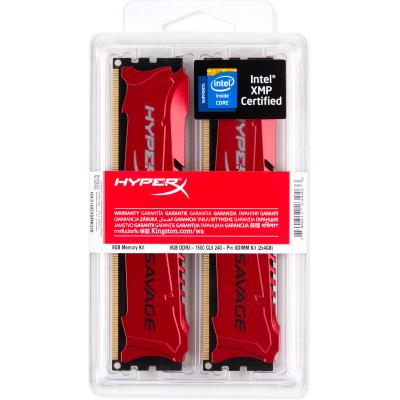 Модуль пам'яті для комп'ютера DDR3 8GB (2x4GB) 1600 MHz Savage Red Kingston Fury (ex.HyperX) (HX316C9SRK2/8) - зображення 4