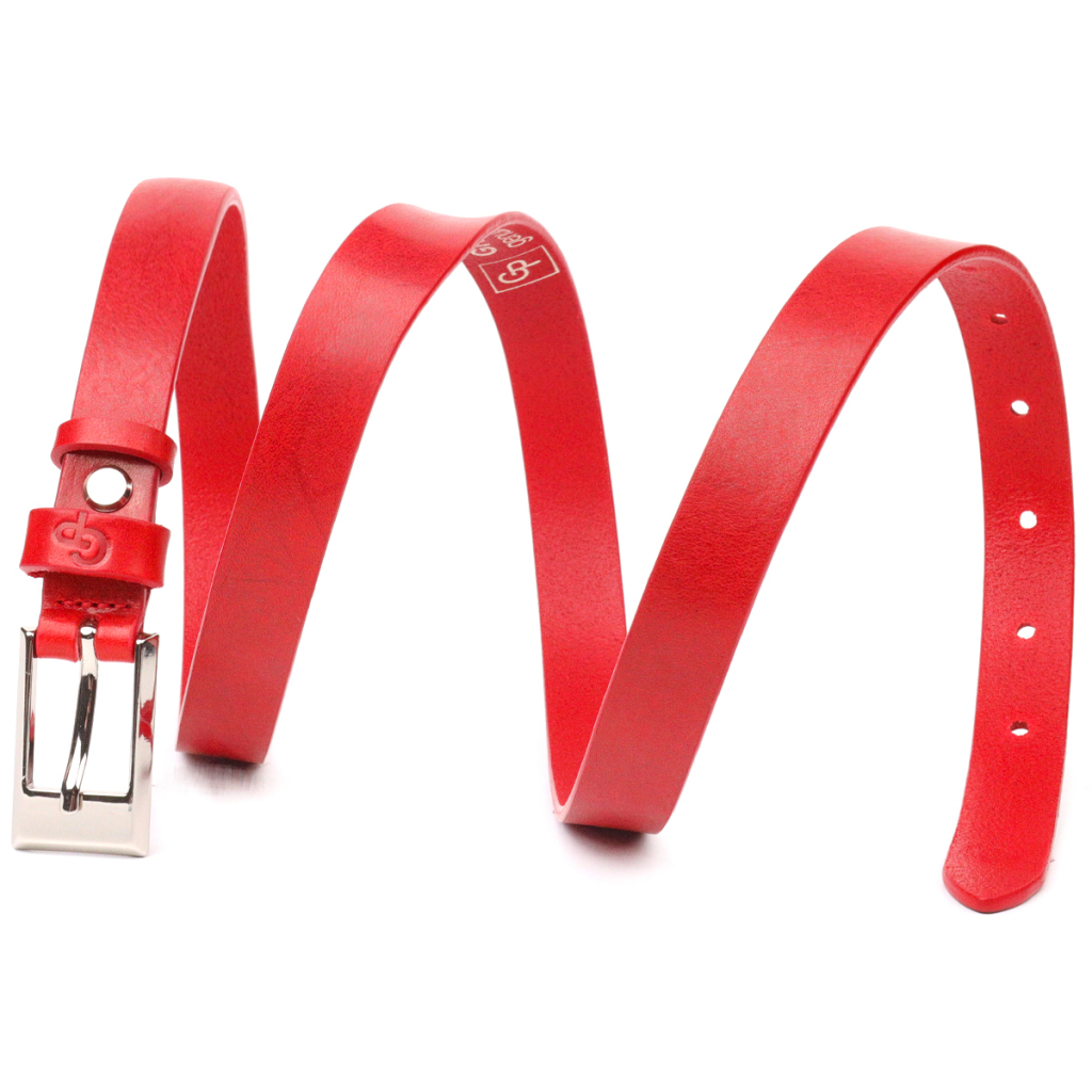 Ремінь Grande Pelle Жіночий з натуральної шкіри Червоний (21445) - зображення 7