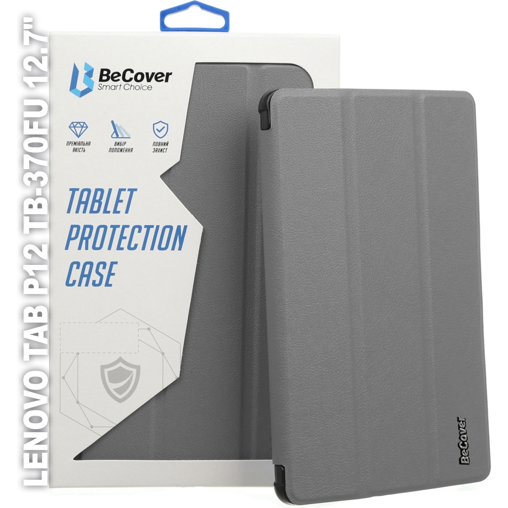 Чохол до планшета BeCover Smart Case Lenovo Tab P12 TB-370FU 12.7" Gray (710059) - зображення 1