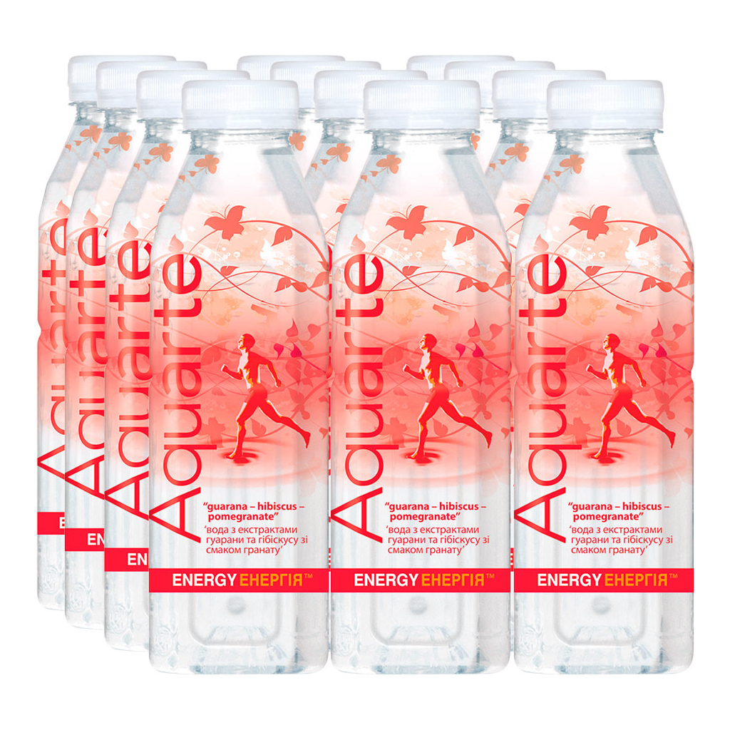 Напій Aquarte Енергія з екстрактом гібіскуса і гуарани і смаком граната 500 мл (4820003686935) - зображення 1