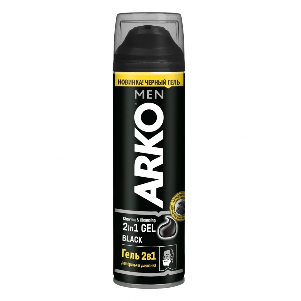 Гель для гоління ARKO Black 2 в 1 200 мл (8690506486341) - изображение 1