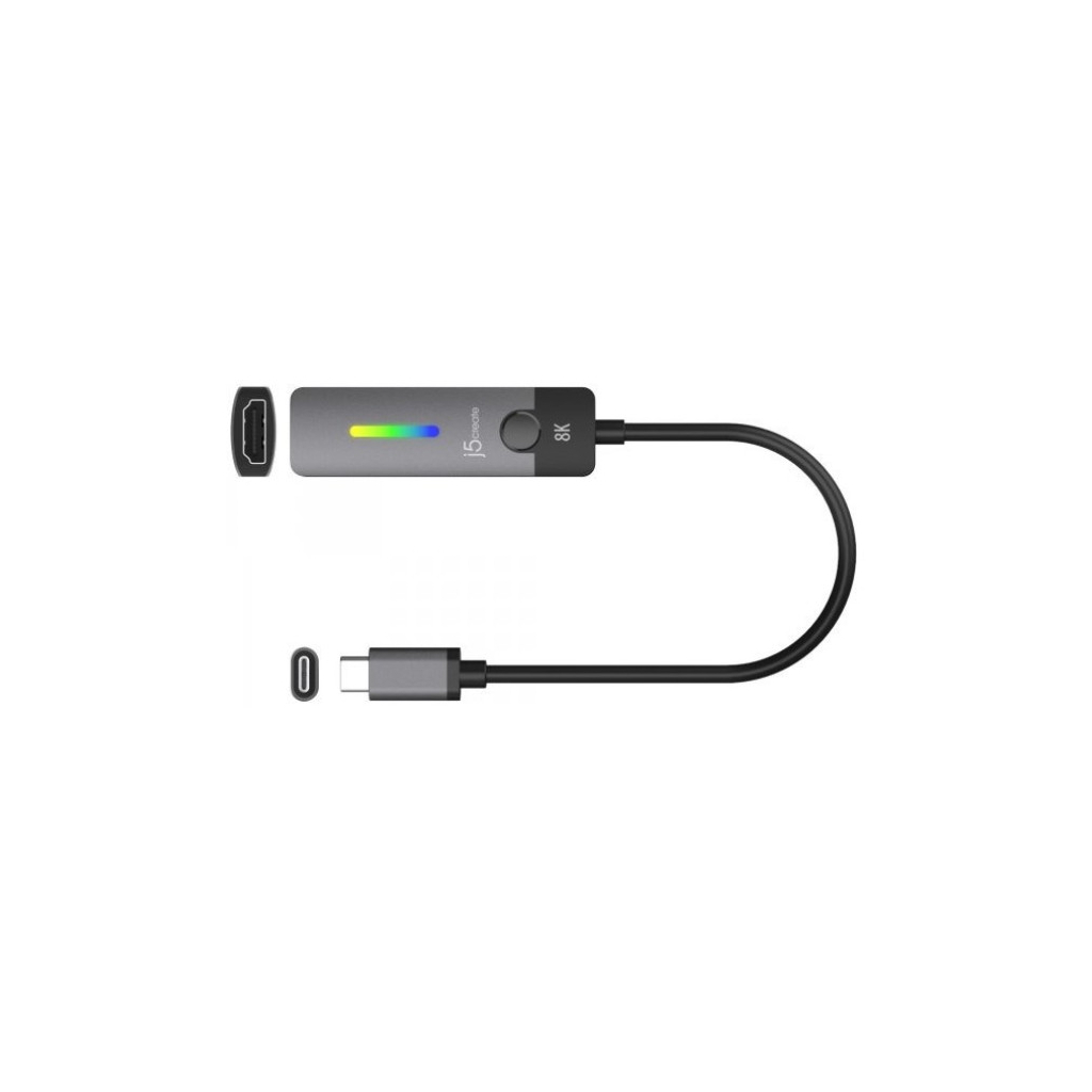 Перехідник USB-C M to HDMI F 8K 60Hz LED RGB J5create (JCA157-N) - picture 2