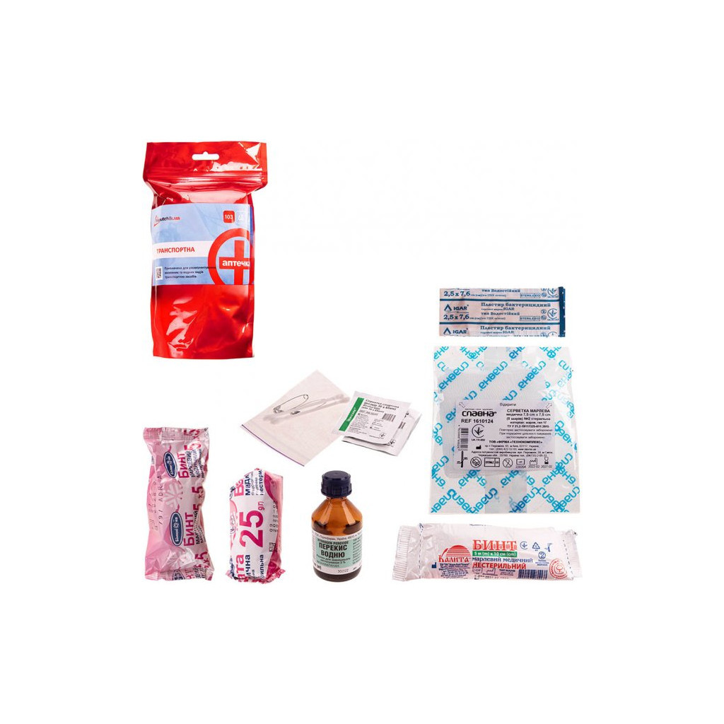 Автомобільна аптечка Poputchik згідно ТУ білий Дой-Пак 140х240 (02-001-ДП) - зображення 2
