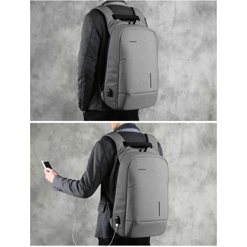Рюкзак для ноутбука Kingsons 13.3" laptop backpack Light Grey (KS3149W-D13L) - зображення 8