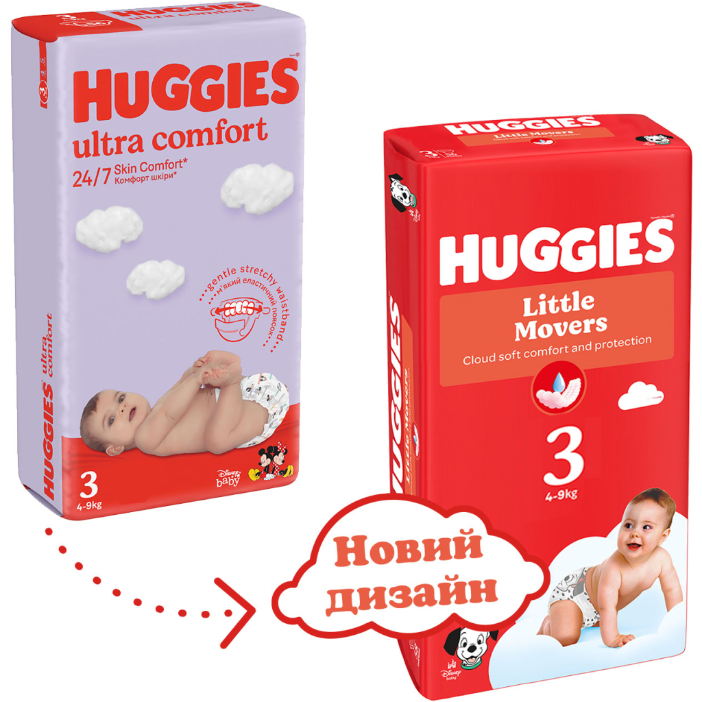 Підгузки Huggies Little Movers 3 (4-9 кг) M-pack, 168 шт (5029053577852) - изображение 3