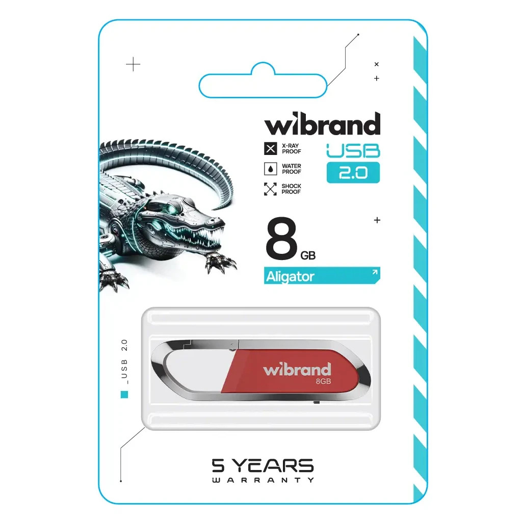 USB флеш накопичувач Wibrand 8GB Aligator Red USB 2.0 (WI2.0/AL8U7DR) - зображення 2