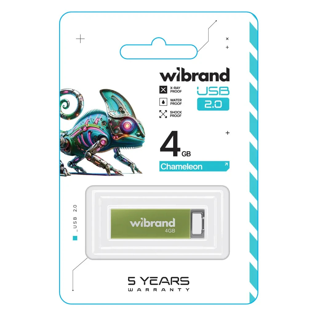 USB флеш накопичувач Wibrand 4GB Chameleon Green USB 2.0 (WI2.0/CH4U6LG) - зображення 2