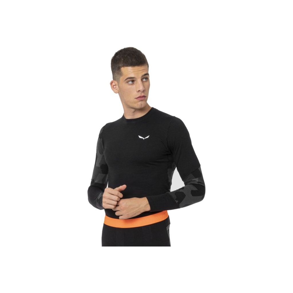 Термокофта Salewa Cristallo L/S Mns 28205 0910 - 48/M - чорний (013.002.9415) - зображення 3