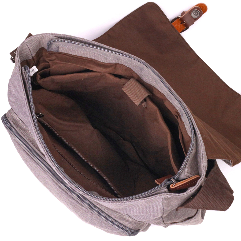 Сумка Vintage Горизонтальна чоловіча з текстилю Сіра (21241) - зображення 4