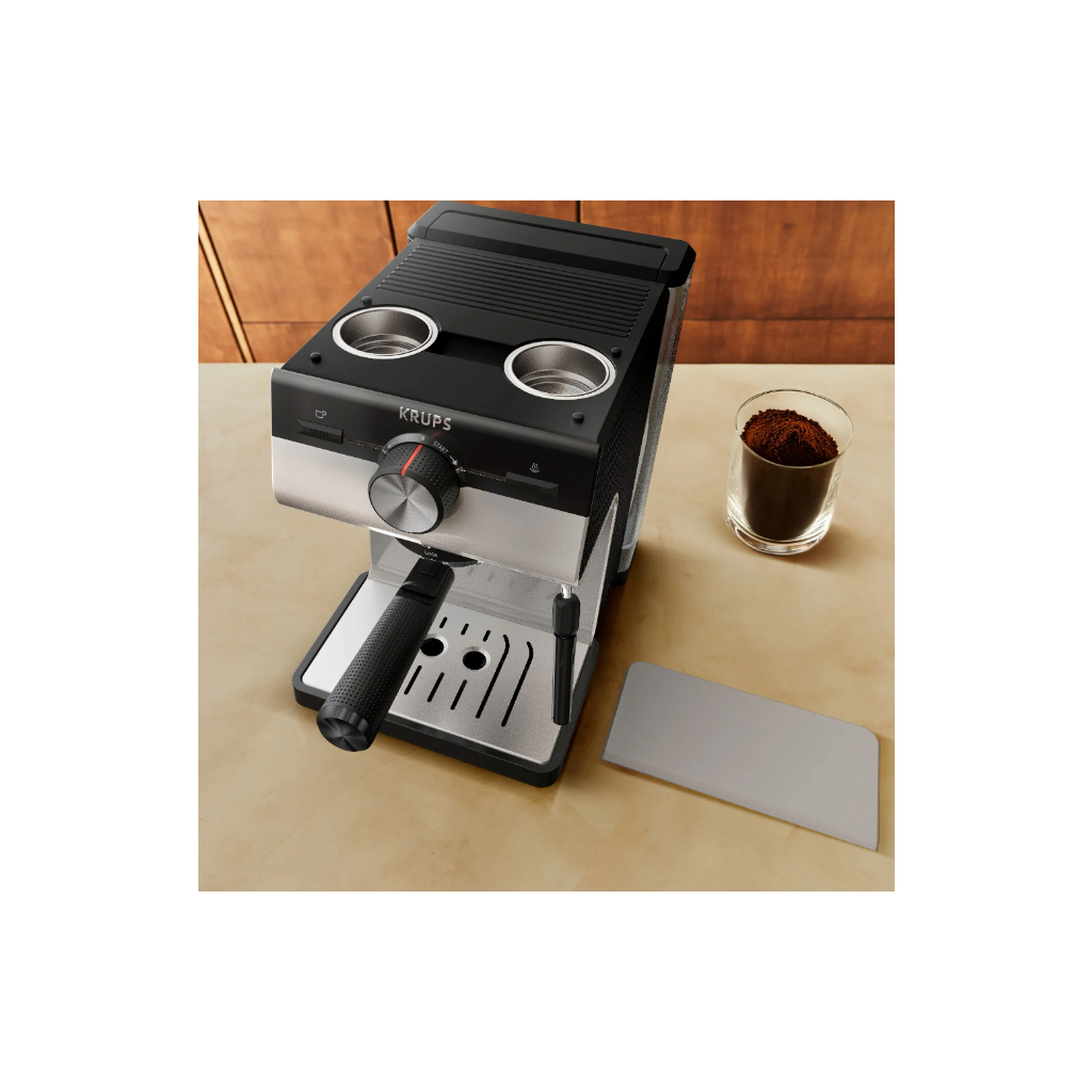 Ріжкова кавоварка еспресо Krups XP381B10 - зображення 7