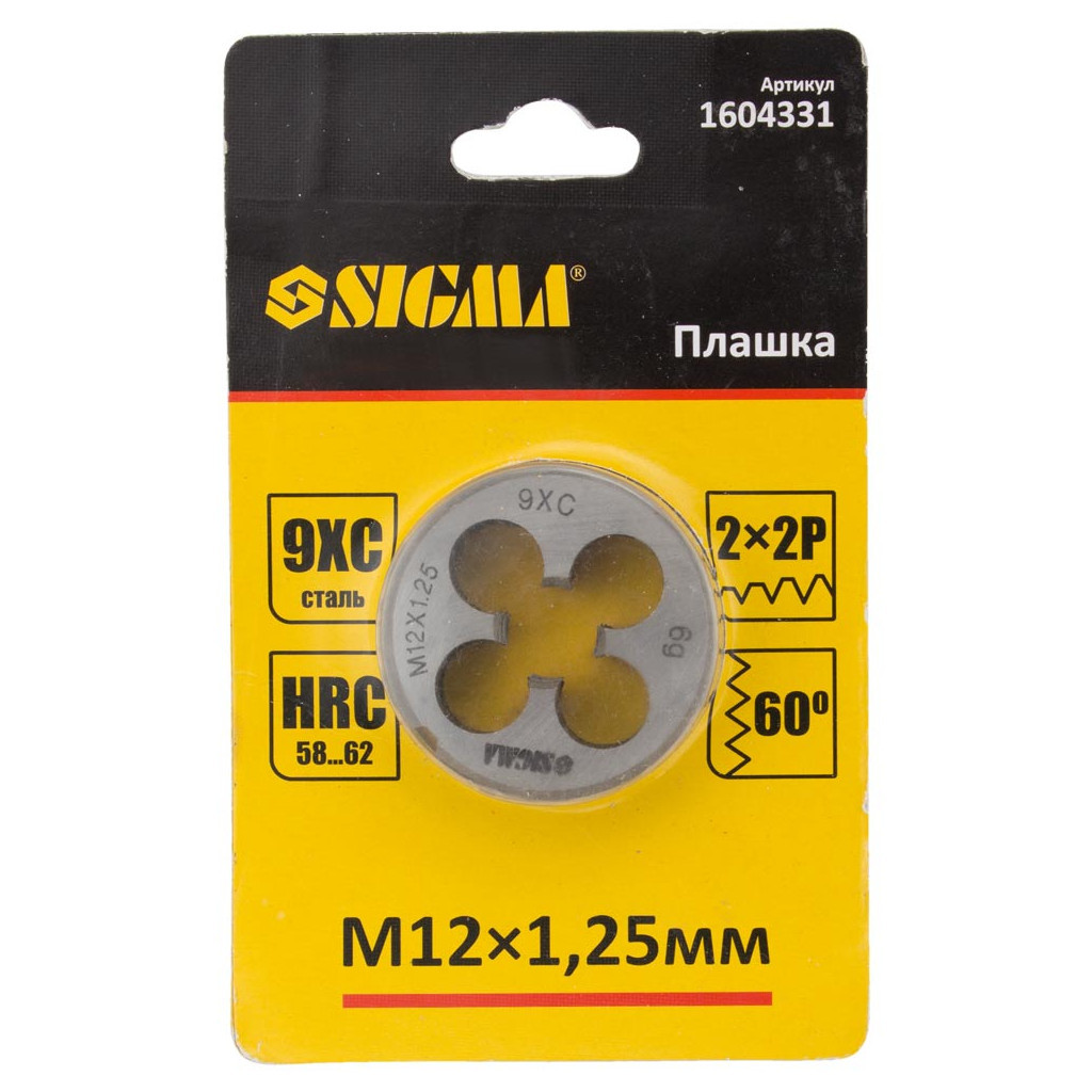 Плашка Sigma М12x1.25мм (1604331) - зображення 3