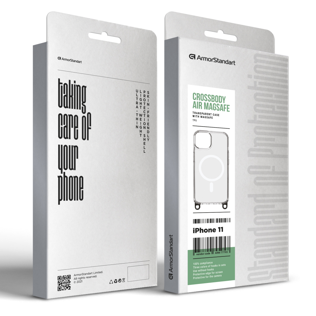 Чохол до мобільного телефона Armorstandart Crossbody Air MagSafe Apple iPhone 11 Clear (ARM77793) - зображення 2