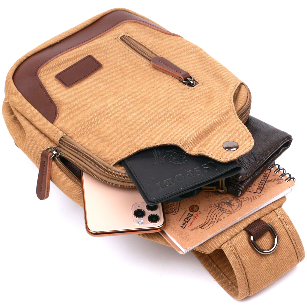 Сумка Vintage Чоловіча через плече Пісочна (20385) - зображення 7