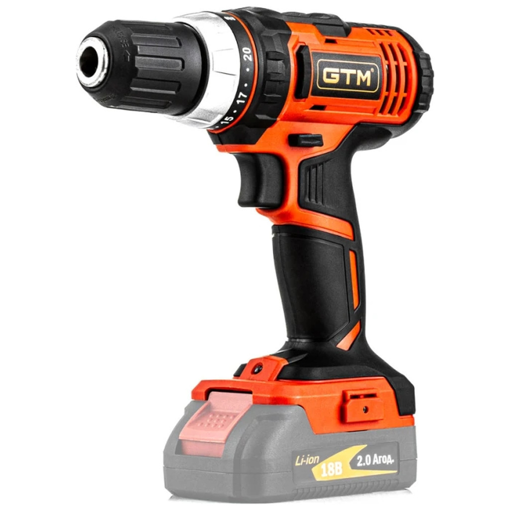 Шуруповерт GTM DS18/40P, 18В, 40Нм, 2шв, (без АКБ та ЗП) (DS18/40P_BARE TOOL) - зображення 2