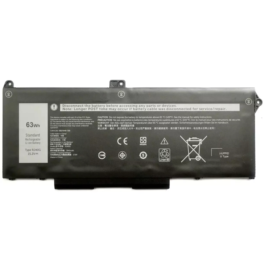 Акумулятор до ноутбука AlSoft Dell Latitude 5420 RJ40G, 3941mAh (63Wh), 4cell, 15.2V, Li-ion (A47932) - зображення 1