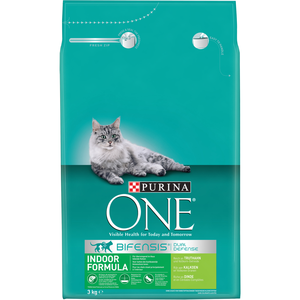 Сухий корм для кішок Purina One Indoor Formula Cat Turkey 3 кг (7613035862579) - изображение 2