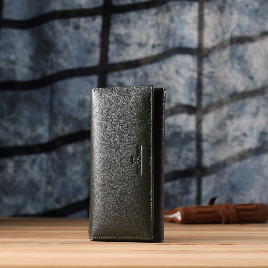 Гаманець ST Leather З натуральної шкіри Зелений (23067) - изображение 10