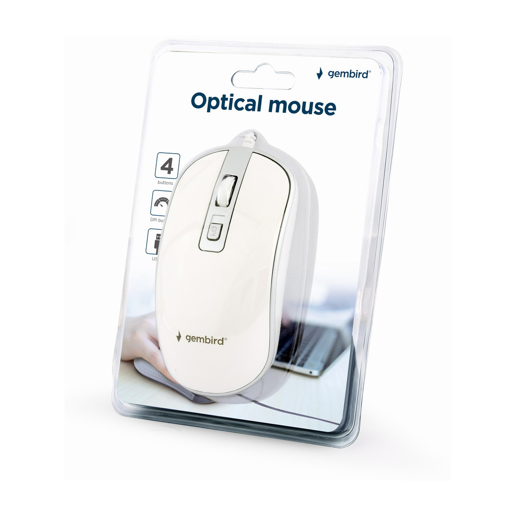 Мишка Gembird MUS-4B-06-WS USB White/Grey (MUS-4B-06-WS) - зображення 3