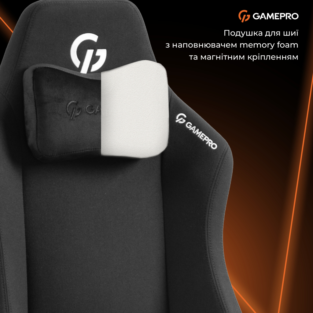 Крісло ігрове GamePro GC775B Fabric Black (GC775B) - зображення 8