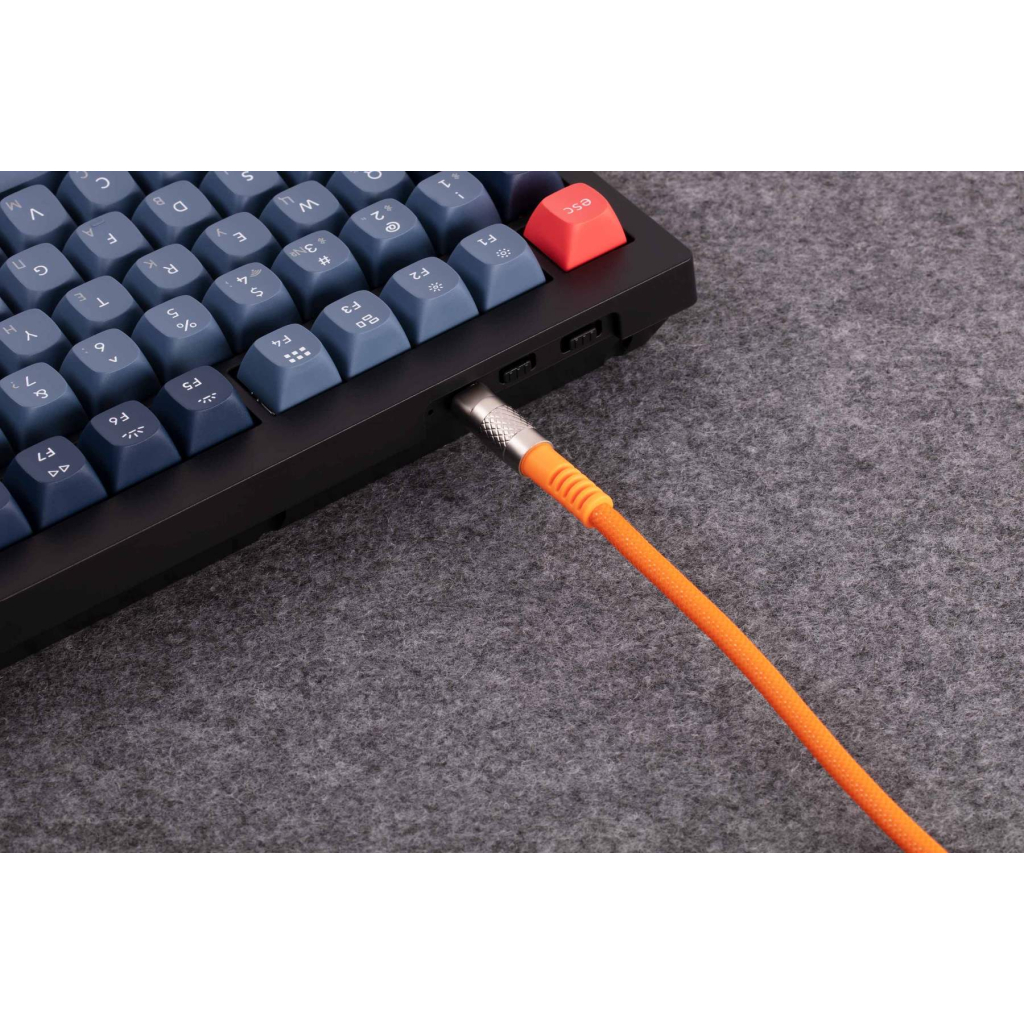 Дата кабель USB-C + USB A to USB-C 1.0m Double-Sleeved Geek orange Keychron (CAB22_KEYCHRON) - зображення 4